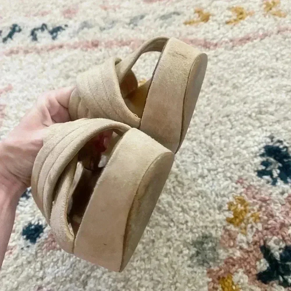 J.Crew‎ suede platform sandals 8.5